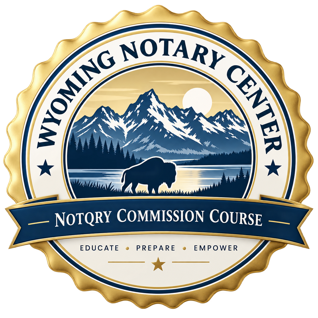 Wyoming Notary Center course emblem